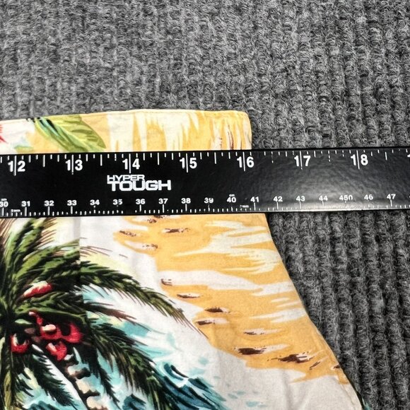 Braeton Womens XL Wide Leg Beach Capri Pants Hawaiian Drawstring Palm Trees Surf - Picture 6 of 15